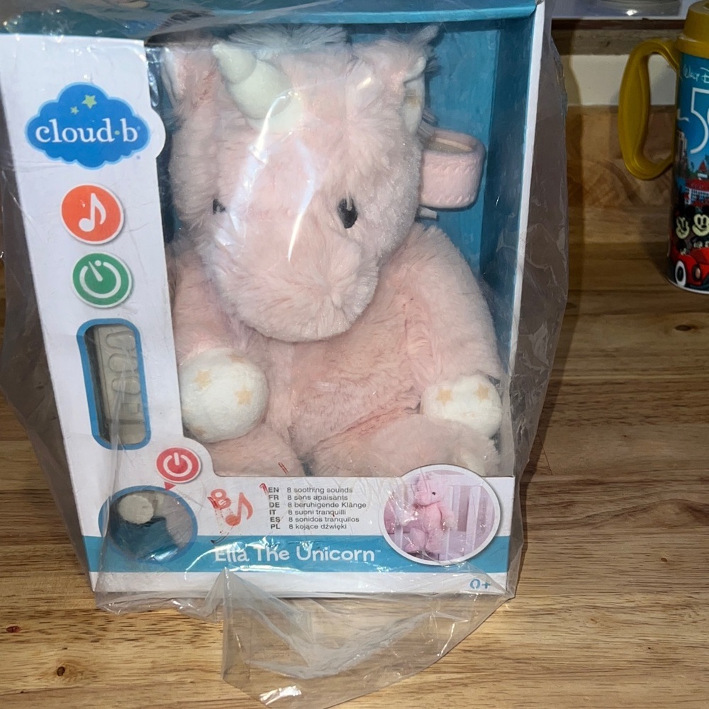 Cloud B Etta the Unicorn Plush - Soft Pink and White